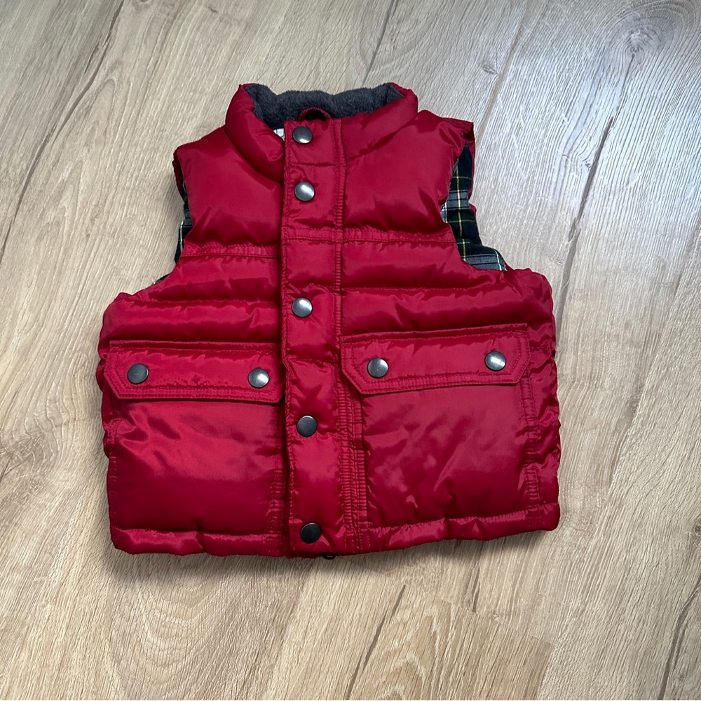 Gap Baby Toddler Red Winter Vest 12-18 Months